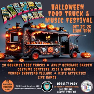 A poster of the food truck and music festival.