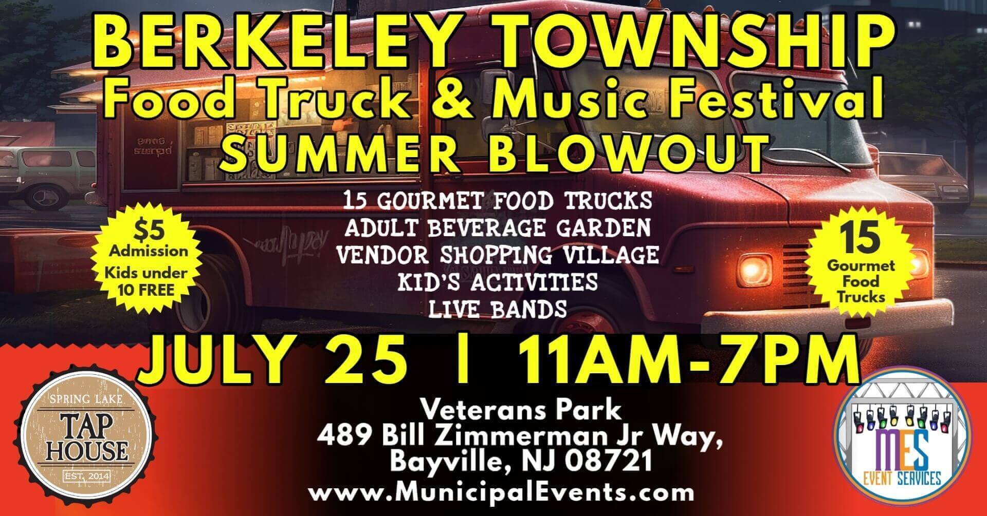 Food truck festival flyer, July 25 event.