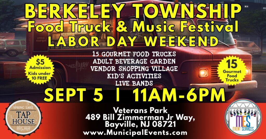 Food truck festival advertisement with event details.